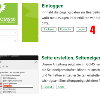 Anleitungen sind kategorisiert