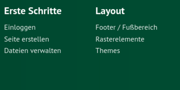 Beispiel für einen Footer / Fußbereich