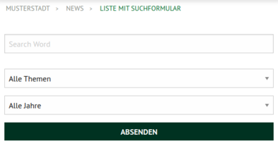 Das Formular auf dem Smartphone.