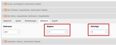 Zeitraum pflegen.