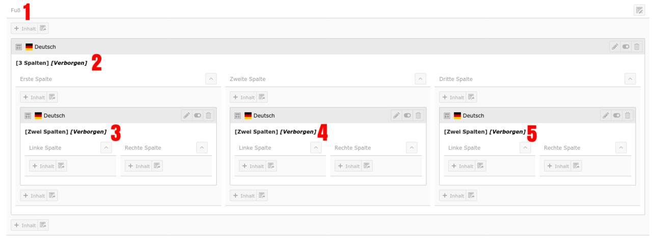 Verschachteltee Raster-/Spalten-Elemente